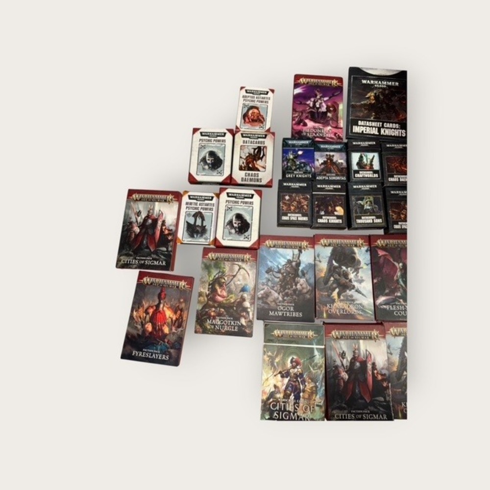 Warhammer 40k & Age of Sigmar Card Deck Lot 28 Decks Datacards Faction Packs - Picture 3 of 5